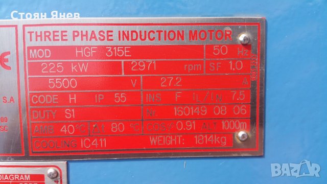 Индукционен електромотор WEG - 225 KW, снимка 16 - Други машини и части - 25118894