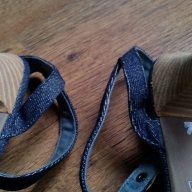 Esprit , летни сандали с ток ,дънкови обувки, снимка 8 - Сандали - 12491663