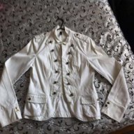 Бяло вталено дънково дамско сако H&M, снимка 1 - Сака - 11093122