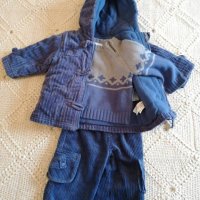Бебешки джинсов комплект за 9 месеца, снимка 1 - Комплекти за бебе - 24122352