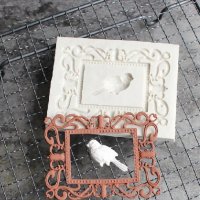 Голяма правоъгълна рамка и птичка силиконов молд форма декорация торта фондан пита, снимка 1 - Форми - 26081416