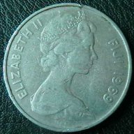 20 цента 1969, Фиджи, снимка 2 - Нумизматика и бонистика - 12024741