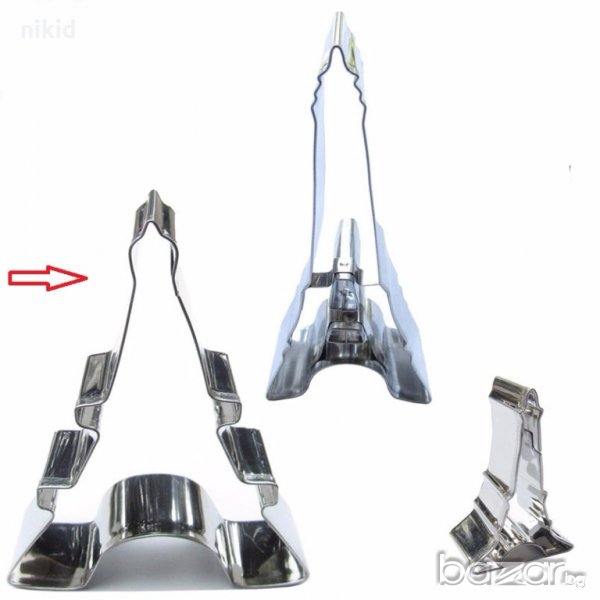 голяма широка Айфелова кула метална форма резец украса бисквитки фондан, снимка 1