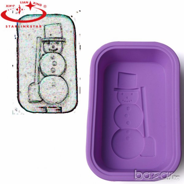 снежен човек дълбока форма силиконова калъп за декор украса торта фондан гипс сапун лед и др, снимка 1