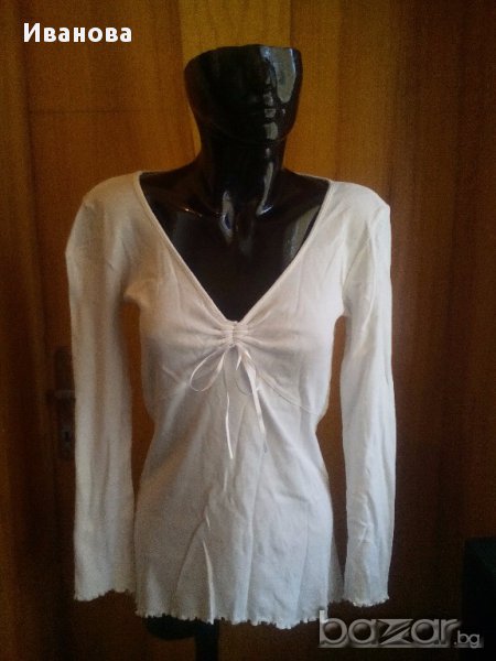 Бяла блуза Трико Л, снимка 1
