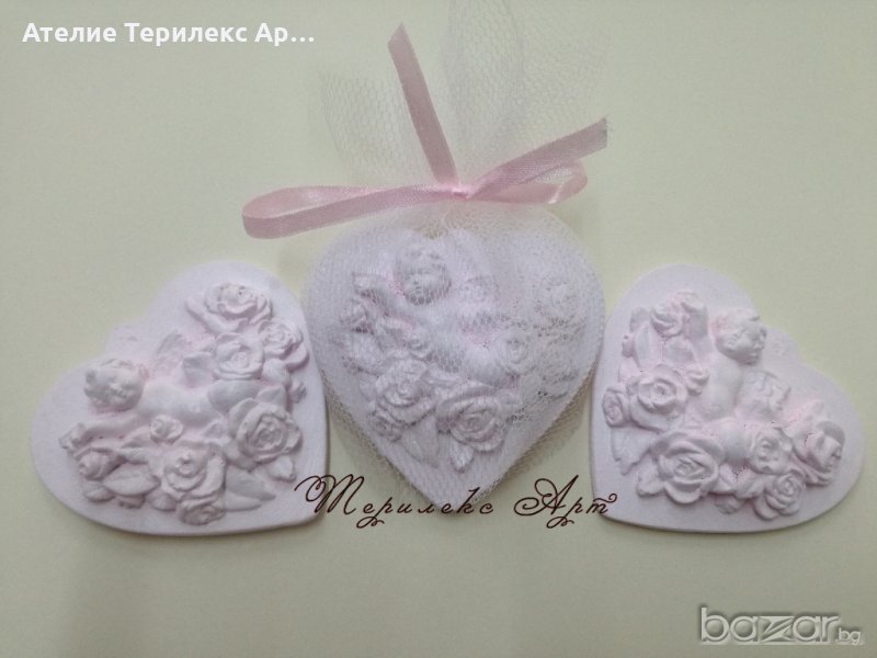 Сладко ангелче за кръщене-подарък за гостите в бебешко розово, снимка 1