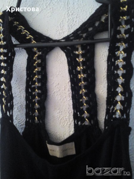 Черна рокля от фин трикотаж с презрамки., снимка 1