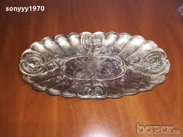 ретро колекция-метална чиния-36х19х4см-внос швеицария, снимка 5 - Колекции - 20880807