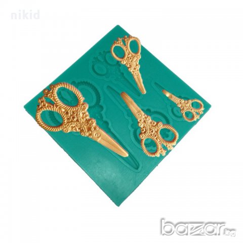 ножица ножици силиконов молд форма украса и декорация торта фондан шоколад 