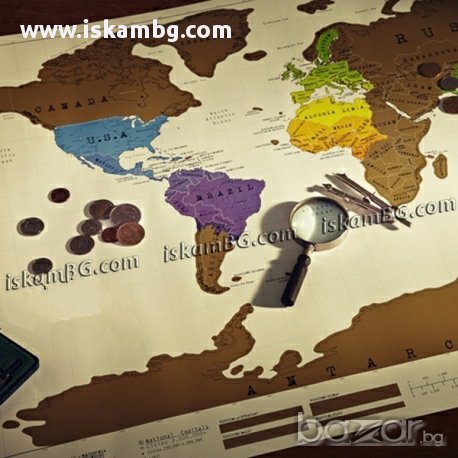 Скреч карта на света - код 1078, снимка 7 - Други - 13596212