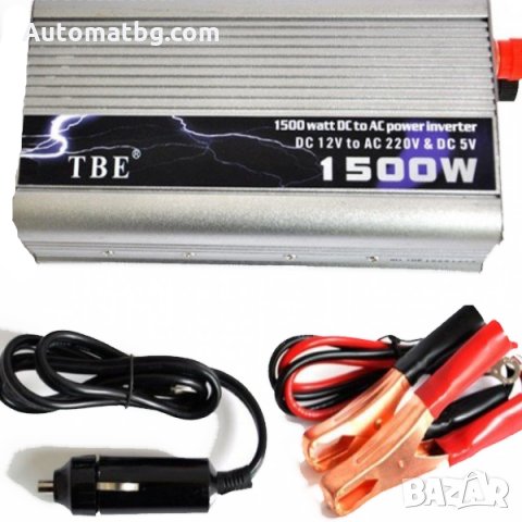 Инвертор,преобразувател TBE от 12V към 220V 1500W, снимка 1