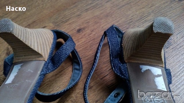 Esprit , летни сандали с ток ,дънкови обувки, снимка 8 - Сандали - 12491663