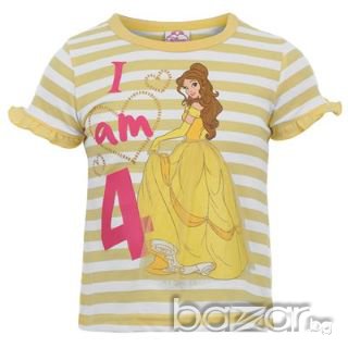 Прекрасна блуза с къс ръкав в жълто Disney, размер 3-4 (години), снимка 1 - Детски Блузи и туники - 6879395