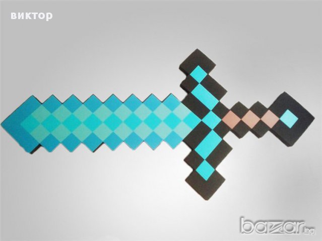 Диамантен меч Майнкрафт 60см  кирка Minecraft Маинкрафт, снимка 7 - Рисуване и оцветяване - 16446783