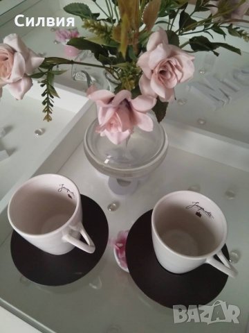 Луксозен сет от 2бр. чаши за кафе✿‿✿, снимка 2 - Чаши - 24221312