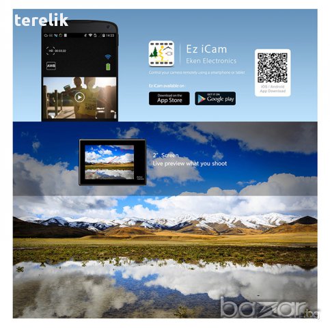 █▬█ █ ▀█▀ Нова Eken H9R +Дистанционно 22 части 12 MP 4K WiFI 2.0” LCD Екшън спортна видеокамера go p, снимка 7 - Камери - 17285588