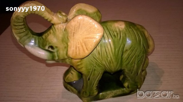 Керамичен слон-14/12/5см-внос швеицария, снимка 6 - Антикварни и старинни предмети - 15840792