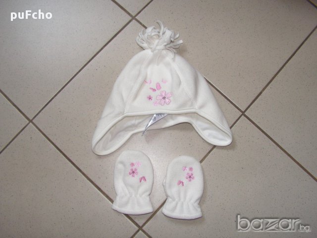 Mothercare 12-24 мес. лот шапка и ръкавички