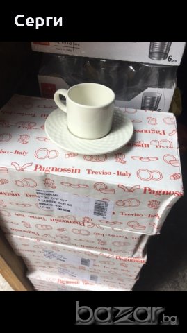 Италиански чаши за кафе от по 6бр. Pagnossin treviso - нови!, снимка 3 - Чаши - 20439132