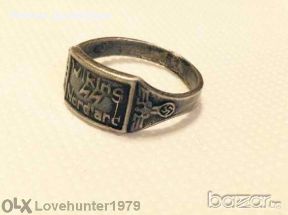 Сребърен пръстен на германската SS дивизия Викинг, снимка 5 - Антикварни и старинни предмети - 10428885