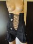 Нов черен къс дамски гащеризон с връзки (тип корсет), къси панталонки, панталони, панталон, блуза, снимка 15