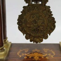 Френски каминен портален часовник, дърво с интарзия, снимка 2 - Други - 23091542