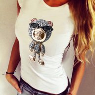 NEW! Дамски топ CRAZY DOG с FASHION CK принт! Поръчай с твоя идея!, снимка 1 - Тениски - 13918526