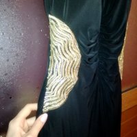 Бална/официална рокля в черно със златно размер С , снимка 1 - Рокли - 24684420