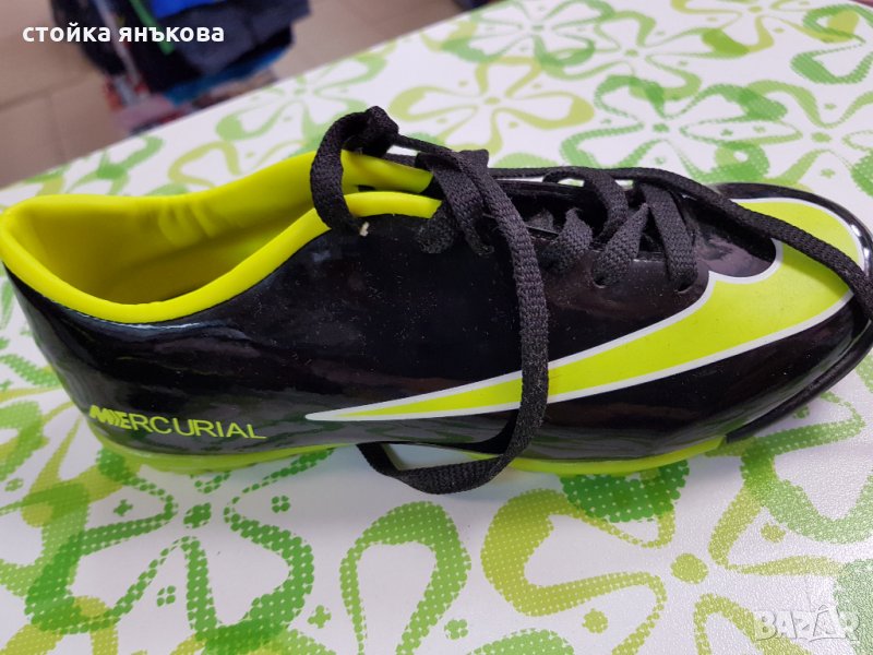 Продавам мъжки маратонки кожени лак  подходящи и за футбол черно сиво, снимка 1