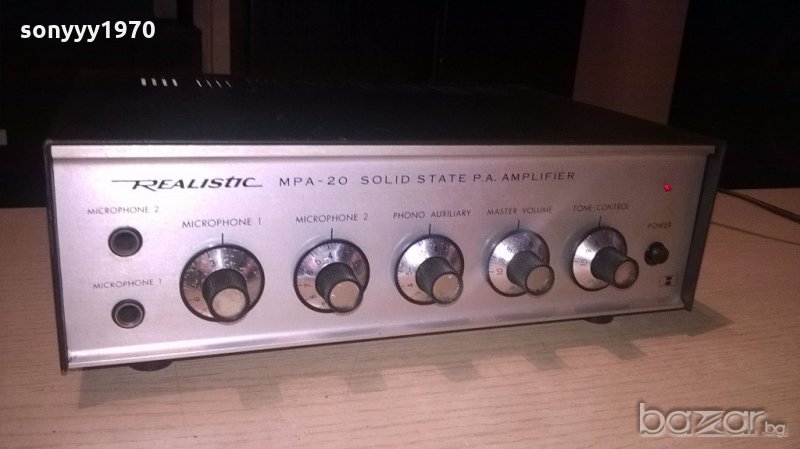 realistic mpa-20 solid state pa amplifier-внос швеицария, снимка 1