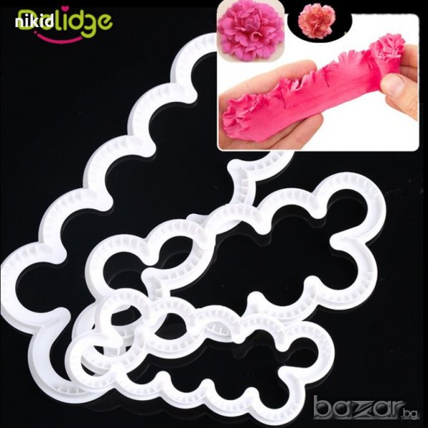 Карамфил резци сет 3 бр пластмасови шаблони форми за направа на цвете декорация за торта фондан , снимка 1