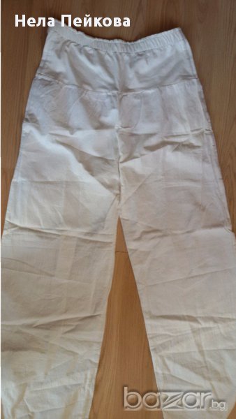 Летен бял панталон и за бременни, снимка 1
