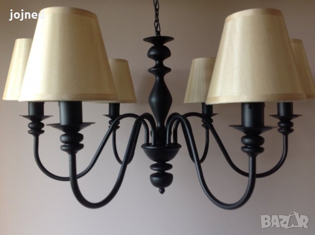Черен витидж полилей-класически,модерен осветление з хол,всекидневна,спалня,шаби шик старинна  лампа, снимка 5 - Лампи за таван - 25318784