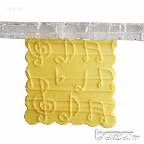 Ноти музика Прозрачна релефна текстурна точилка за фондан украса торта сладки