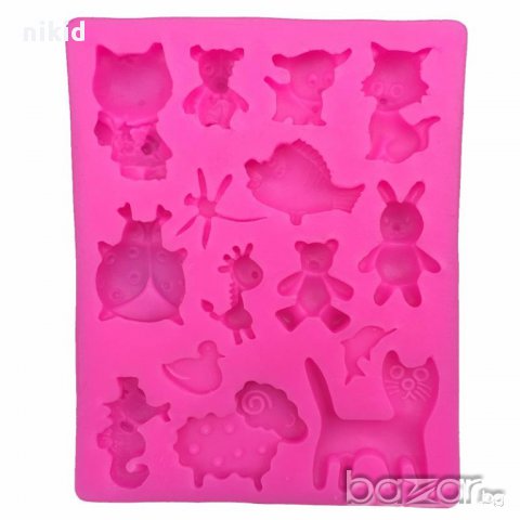 малки различни животни силиконов молд форма за шоколад торта фондан тесто и др., снимка 3 - Форми - 16538079