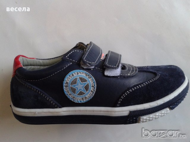 Спортни обувки от естествена кожа Син цвят, снимка 2 - Детски маратонки - 12752296