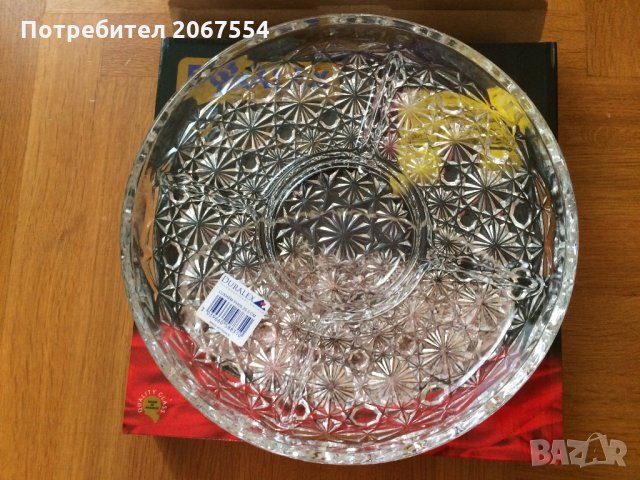 Кристална чиния-салатиера-2 броя, снимка 2 - Чинии - 23079506