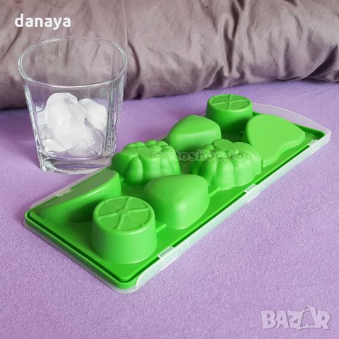 Пластмасова форма за лед с капак плодове големи кубчета лед, снимка 6 - Форми - 26136741