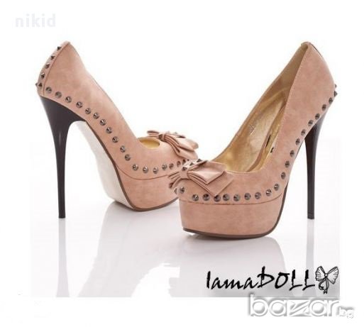 Розови страхотни дамски обувки на високи токчета модел 39 номер, снимка 5 - Други - 12581060