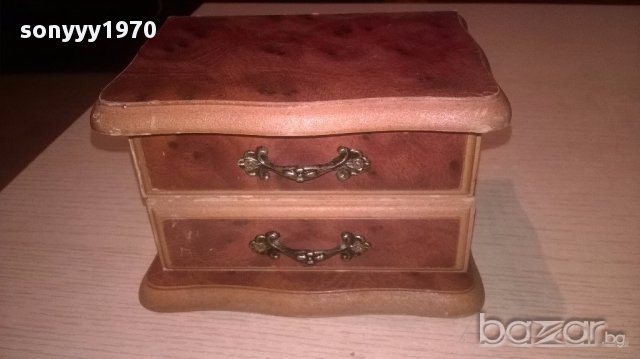 Ретро кутия за бижута-14х10х9см-внос швеицария, снимка 4 - Антикварни и старинни предмети - 16798699