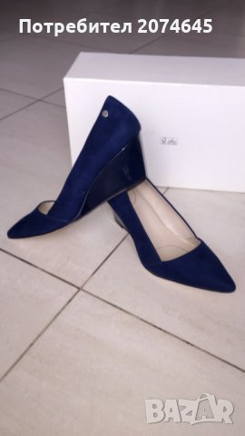 Calvin Klein сини велурени обувки EU37, снимка 5 - Дамски ежедневни обувки - 24905008