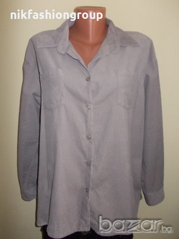 Сива дамска джинсова риза XXL размер, снимка 1 - Ризи - 20127682