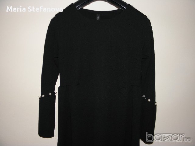 Елегантна Италианска черна рокля с перли, снимка 3 - Рокли - 20399342