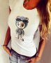 НОВО! Хитова дамска тениска CRAZY DOG с CK принт! Създай модел с твоя снимка!, снимка 2