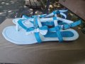 Нови кокетни синьо-бели кожени дамски сандали / летни обувки "Free Sun", естествена кожа, чехли, снимка 10