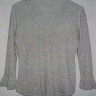 Кокетна еластична сребърна блуза "Fendi"® / голям размер, снимка 7 - Блузи с дълъг ръкав и пуловери - 15921690