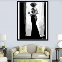 Диамантен гоблен"Мадама в черна рокля", снимка 2 - Гоблени - 25028971