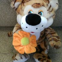Плюшено тигърче с цвете, снимка 9 - Плюшени играчки - 25422757