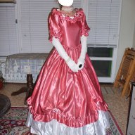 Бална рокля във викториански стил в розово и бяло, снимка 2 - Рокли - 11690524