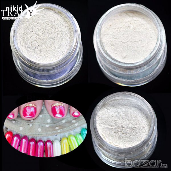 ПРОМО !! искряща блясък пудра с ефект русалка ЦВЕТНИ  с 2 апликатора, снимка 1